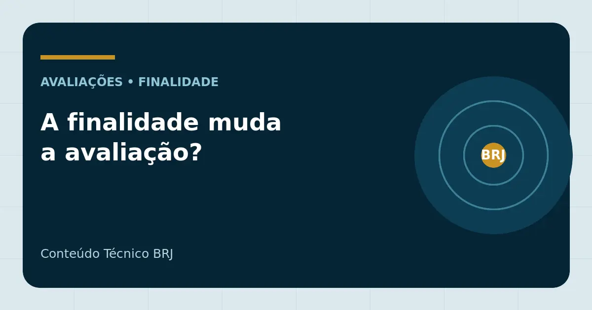 Comparação de finalidades em uma avaliação de imóvel