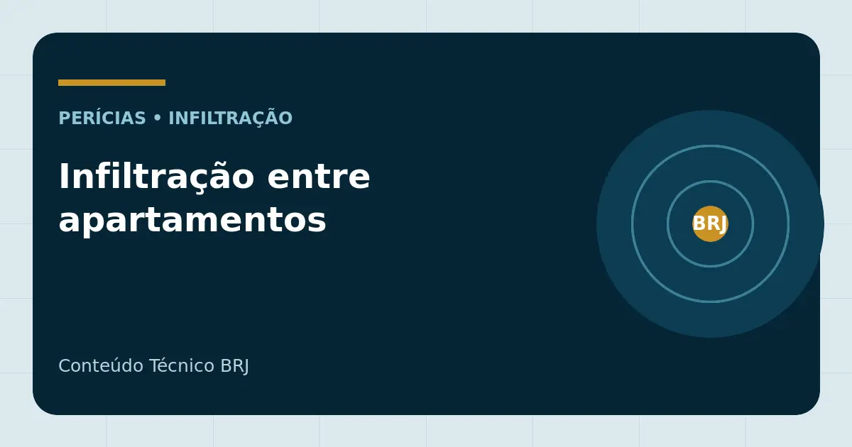 Esquema técnico de investigação de infiltração entre apartamentos